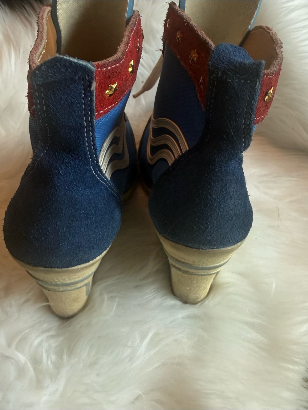 Vintage Paredes Rock 80 Wedge Sneaker 4.5-5 US 80s Glam Rock RollerDerby Rare - Picture 6 of 10